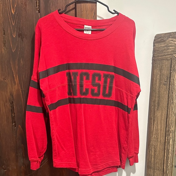 PINK Victoria's Secret Tops - PINK Victoria's Secret Red Love Pink Sweatshirt